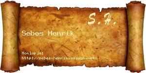Sebes Henrik névjegykártya